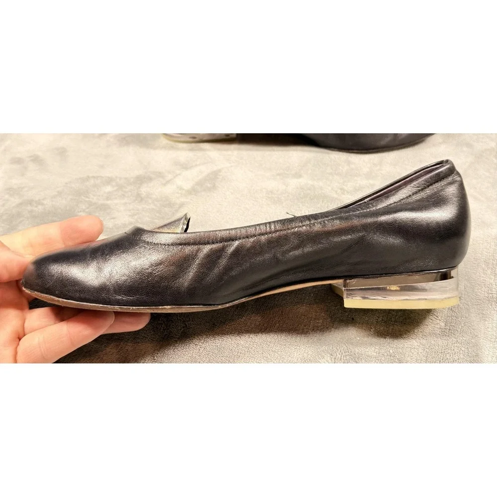 Vaneli Purple Collection Shoes Womens Size 9 Black Leather‎ Ballet Flats
